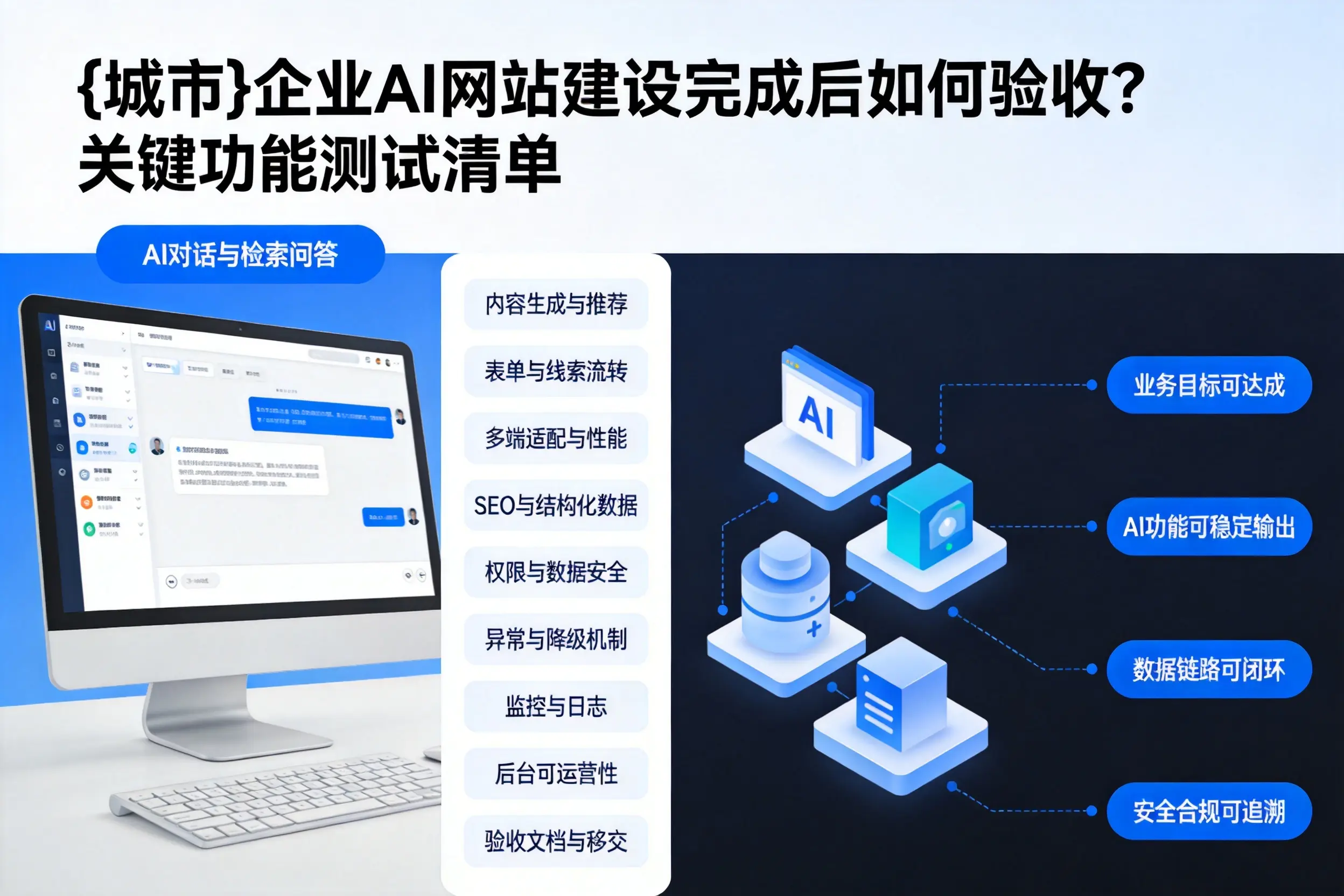 凉山企业AI网站建设完成后如何验收？关键功能测试清单