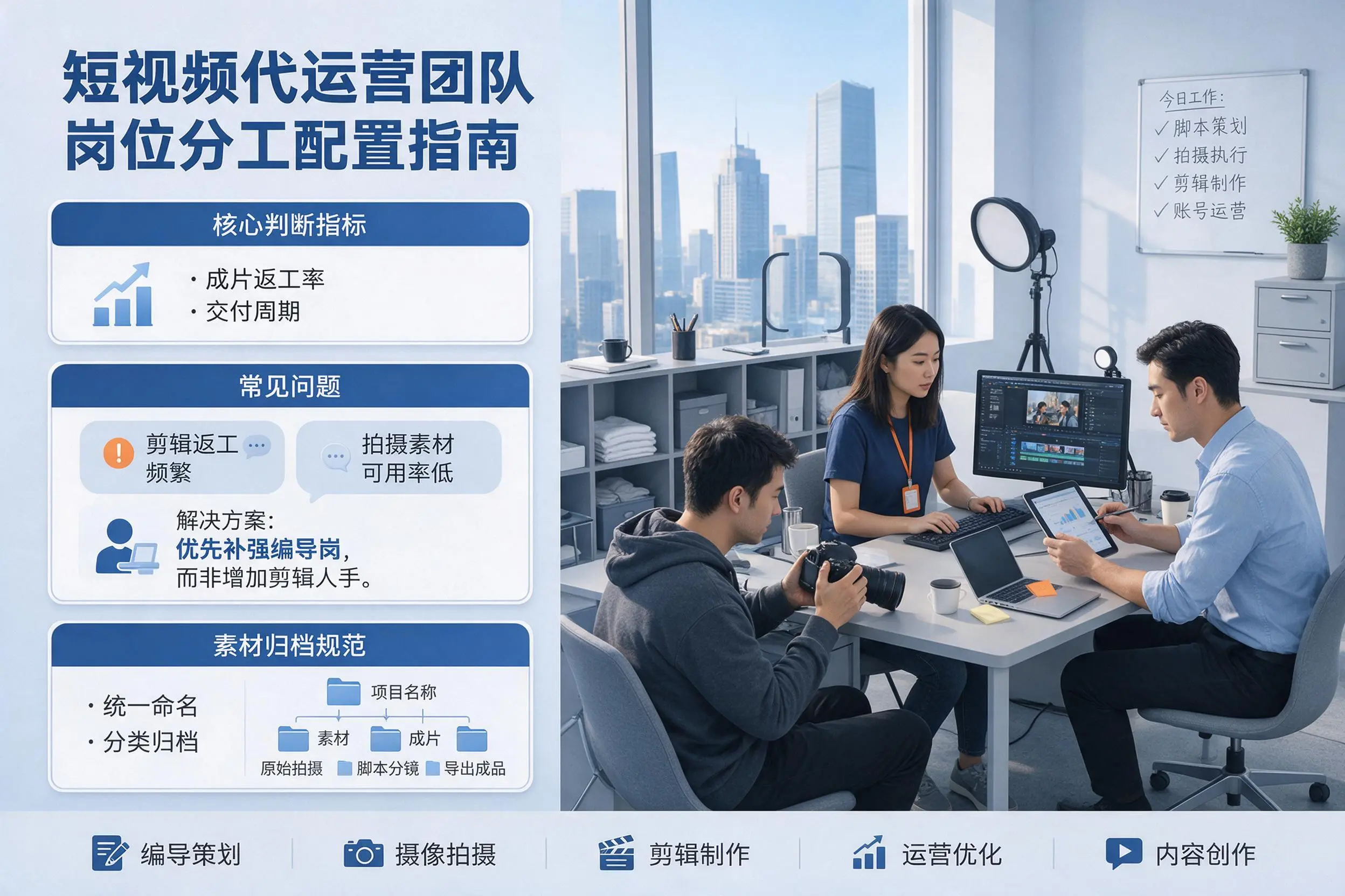 短视频代运营团队如何配置？凉山企业岗位分工科普说明