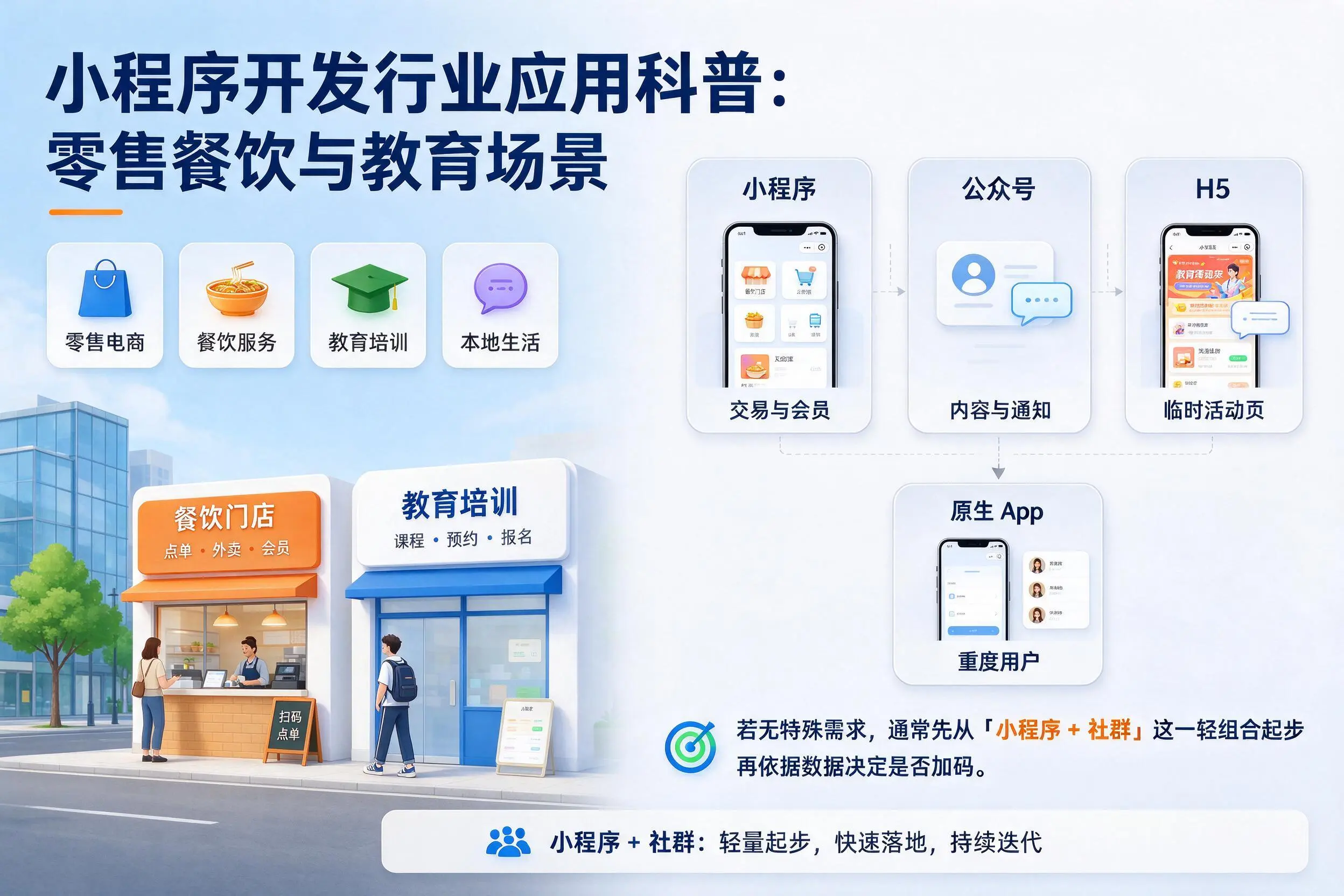 凉山小程序开发行业应用科普:零售餐饮与教育场景