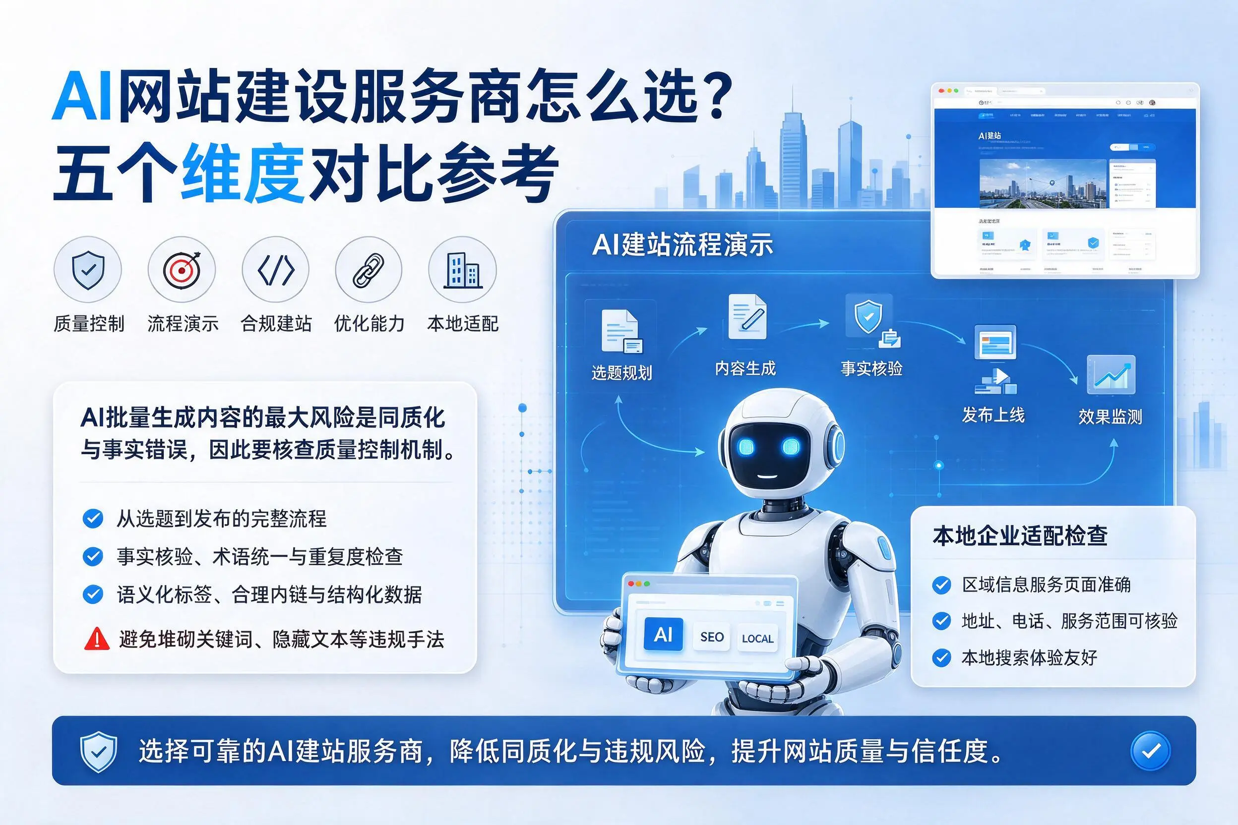 凉山AI网站建设服务商怎么选?五个维度对比参考